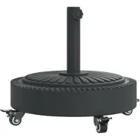vidaXL Parasolvoet met wielen voor stok van Ø38 / 48 mm 27 kg rond