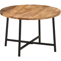 vidaXL Salontafel 54x54x35 cm massief mangohout en ijzer