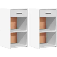 vidaXL Nachtkastjes 2 st 35x34x65 cm bewerkt hout wit