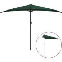 The Living Store Tuinparasol - Groen - 300 x 155 x 223 cm - UV-beschermend polyester - 38 mm paaldiameter -