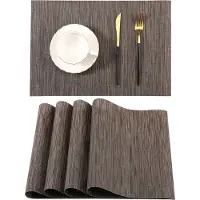 Behave Placemats - Duurzaam PVC en Polyester - Onderzetters - Hittebestendig - Makkelijk schoon te maken - 45 x 30 cm - Taupe - Set van 4 stuks