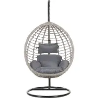 Beliani TOLLO - Hangstoel - Grijs - 106 cm - PE rotan