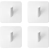 EAVY - Set van 4 Zelfklevende handdoekhaakjes RVS - handdoekhouder - wandhaak - plakhaak - WIT