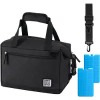 Brisby 4 Laags Geïsoleerde Koeltas - Lunchtas 12 Liter - Extra Ruimte Uitvouwbaar- Zwart