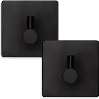 EAVY Handdoekhaakjes Zelfklevend Zwart - 2x Zelfklevende Haakjes - Handdoekhouder