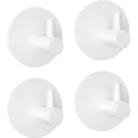 EAVY - Set van 4 Zelfklevende handdoekhaakjes RVS - handdoekhouder - wandhaak - plakhaak - WIT