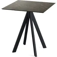 Veba Infinity Terrastafel zwart frame + Midnight Marble HPL 70x70 cm