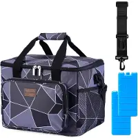 Packaway 4 Laags Geïsoleerde Koeltas - Lunchtas 15 liter - Abstract Grijs en Zwart