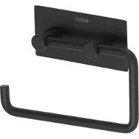 Tiger Square - WC rolhouder zonder klep - Zonder boren - 3M tape - Mat zwart