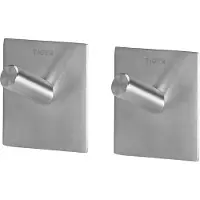 Tiger Square - Handdoekhaak (2 stuks) - Zonder boren - Handdoekhaakjes - 3M tape - RVS geborsteld