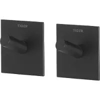 Tiger Square - Handdoekhaak (2 stuks) - Zonder boren - Handdoekhaakjes - 3M tape - Mat zwart