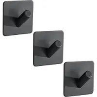 EAVY Handdoekhaakjes Zelfklevend Zwart - 3x Zelfklevende Haakjes - Handdoekhouder - Plakhaakjes - Wandhaak
