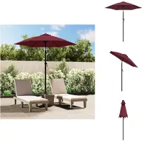 vidaXL Parasol - Parasols - Kantelbare Parasol - Kantelbare Parasols - Parasol 200x224 cm aluminium bordeauxrood