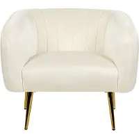 Beliani LACONIA - Fauteuil-Beige-Fluweel