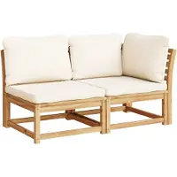 vidaXL 2-delige Loungeset met kussens massief acaciahout