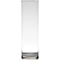 Hakbijl Glass Bloemenvaas - Transparant - cilinder - glas - D9 x H30 cm - Boeketten/Takken/Bloemen