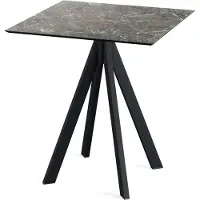Essentials Tuintafel Galaxy Marble Infinity Zwart Frame HPL 70x70cm -