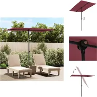 The Living Store Parasol Outdoor - Bordeauxrood - 200 x 150 cm - UV-beschermend polyester - Stalen paal