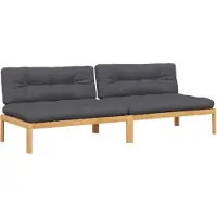 vidaXL - Tuinmiddenbanken - 2 - st - pallet - met - kussens - massief - acaciahout