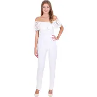 Sarcia.eu John Zack crèmekleurige kanten jumpsuit