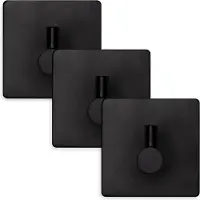EAVY Handdoekhaakjes Zelfklevend Zwart - 3x Zelfklevende Haakjes - Handdoekhouder - Plakhaakjes - Wandhaak