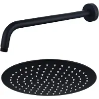 FortiFura Calvi Hoofddouche - 25cm - rond - wandarm 35cm - mat zwart SW720553/SW720560