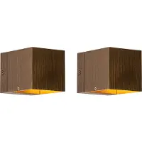 QAZQA Set van 2 slimme wandlampen donker brons 8 cm incl. wifi G9 - Transfer