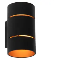 QAZQA Slimme wandlamp zwart met gouden binnenkant incl. WiFi G9 - Ria