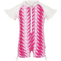 Snapper Rock UV-zwemkleding met rits en korte mouwen (Feathers) 62/68