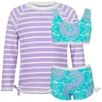 Snapper Rock UV-bikini set + UV-shirt lange mouwen (Surf Medaillon) 140/146 (9 - 10 jaar)