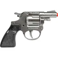 Gonher Gohner politie verkleed speelgoed revolver/pistool met kort loop - metaal/plastic - 8 schots