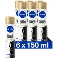 Nivea 6x Deodorant Spray Black & White Silky Smooth 150 Ml