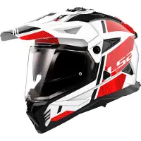 LS2 MX702 Pioneer II Hill Wit Rood Adventure Helm Maat XS