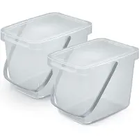 Keden GFT aanrecht afvalbak - 2x - transparant - 6L - afsluitbaar - 20 x 26 x 20 cm - klepje/hengsel - kleine prullenbakken - afval scheiden