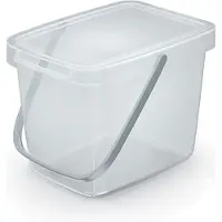 Keden GFT aanrecht afvalbak - transparant - 6L - afsluitbaar - 20 x 26 x 20 cm - klepje/hengsel - kleine prullenbakken - afval scheiden