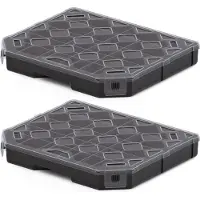 Kistenberg Sorteerbox/vakjes koffer - 2x - 14 vaks - kunststof - zwart - 28 x 24 x 4 cm