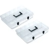 Kistenberg Sorteerbox koffer - 2x - 6 vaks - kunststof - transparant - 40 x 30 x 8.5 cm