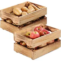 Kesper Fruitkisten opslagbox - 2x - old look - lichtbruin - hout - L30 x B20 x H15 cm - Decoratie huis en tuin - Kisten/kistjes