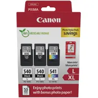 Canon PG-540L + PG-540L + CL 541XL photo value pack Inktcartridge Zwart + 3 kleuren Multipack
