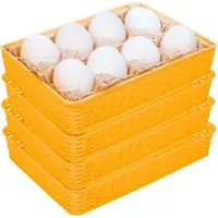 Hega hogar Opbergmandje/ladeverdeler - 4x - geel - 4.5 liter - kunststof - 26 x 35 x 6 cm - kastmandjes - manden