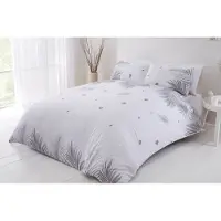 Purest Home dekbedovertrek Tropics - polykatoen - grijs - 2-persoons (200x200 + 2st. 50x75 cm)
