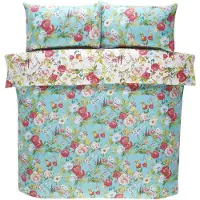 So Soft dekbedovertrek Helston groen - microvezel - Lits-jumeaux (230x220 + 2st. 50x75 cm)