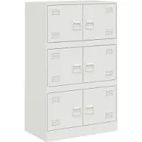 vidaXL Dressoir 67x39x107 cm staal wit