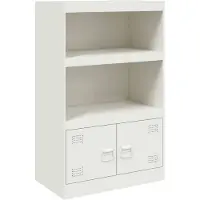 vidaXL Dressoir 67x39x107 cm staal wit