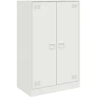 vidaXL Dressoir 67x39x107 cm staal wit