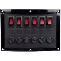 Talamex Switch Panel 6-fuses 114x165 Mm Zwart