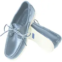 Lalizas Bootschoen Skipper - navy leer met witte zool