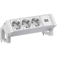 Bachmann DESK2 aluminium bureau, wit, 3x CEE7/3 stopcontacten, 0,2 meter, GST18 aansluiting, RAL9010 kleur