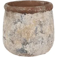 Clayre & Eef Bloempot Ø 18x17 cm Beige Terracotta Beige