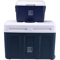 Brisby 40 Liter Elektrische Koelbox met 12V, 220/230 Volt Aansluiting – AC/DC - inclusief passieve koelbox - BLAUW